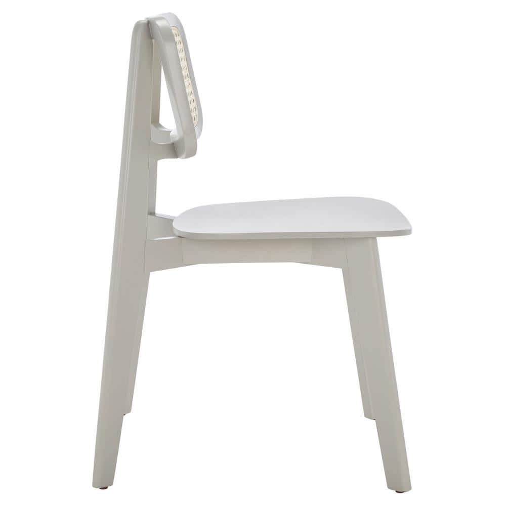 Luz Gray Wood and Cane Mid-Century Modern Side Chair