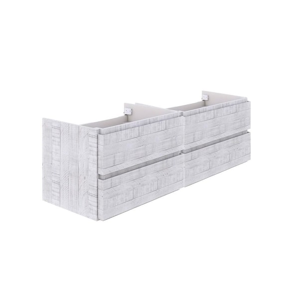 Fresca Formosa 58 in. Wall Mount Floating Double Bath Vanity Cabinet without Top in Rustic White