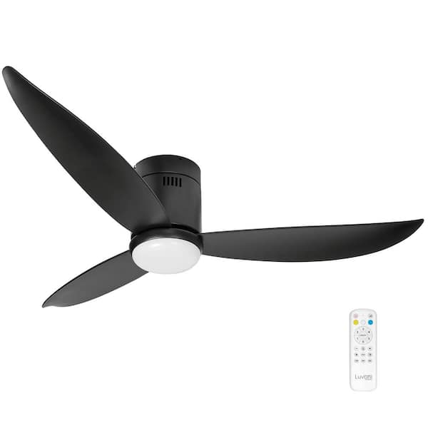 LUVONI 52 in. Indoor Black Ceiling Fan with LED Light, 1600 Lumens, 3 Blades, Remote Control, 6 Speed 3 CCT 3000K-5000K