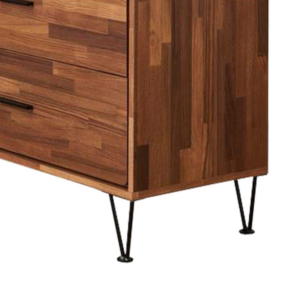 Enchanting Walnut Brown Wooden Chest with Felt-Lined Drawers