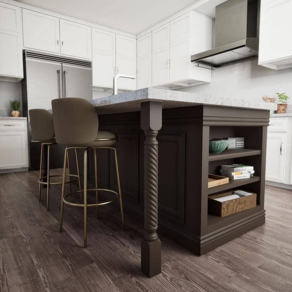 Unfinished Rubberwood Rope Cabinet Column 35.5" Height