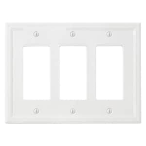3-Gang Bright White Insulated GFCI Stone Wall Plate (1-Pack)