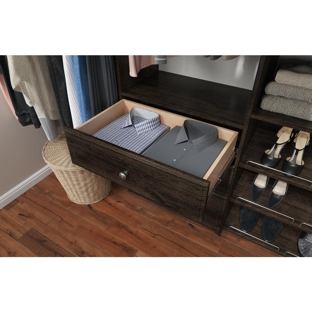 Truffle Dual Tower Closet Organizer with Drawers and Shelves