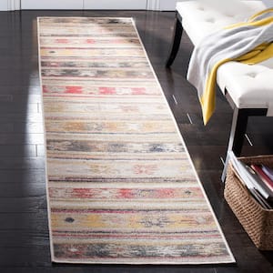 Montage Taupe/Multi 2 ft. x 10 ft. Striped Indoor/Outdoor Patio  Runner Rug