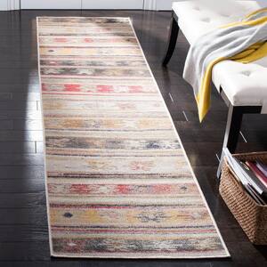 Montage Taupe/Multi 2 ft. x 8 ft. Striped Indoor/Outdoor Patio  Runner Rug