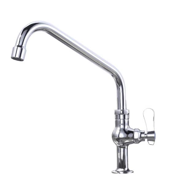 10 in. Commercial Single Handle Deck Mount Standard Kitchen Faucet in Chrome