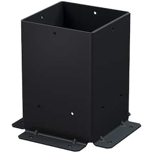 Outdoor Accents Sage System Black Powder-Coated Post Base for 6x6 with Screws (2-Pack)