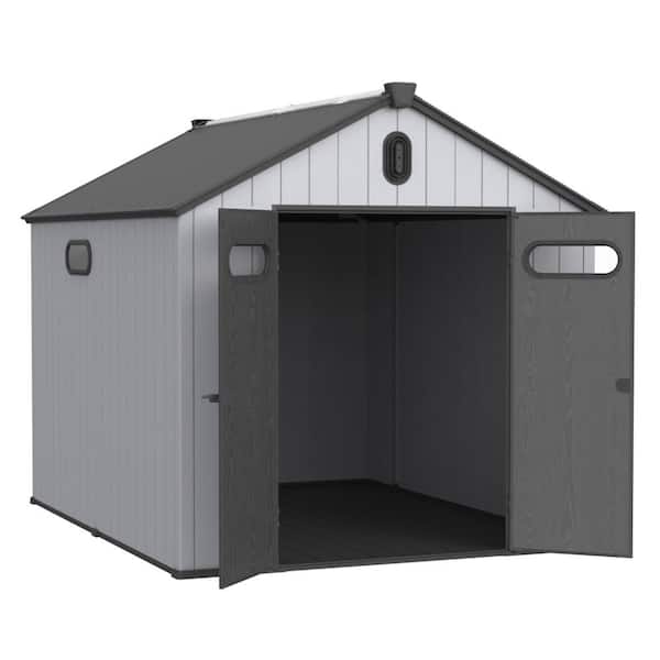 8 ft. W x 10 ft. D, Outdoor Resin Storage Shed with Foundation, 80 sq. ft.