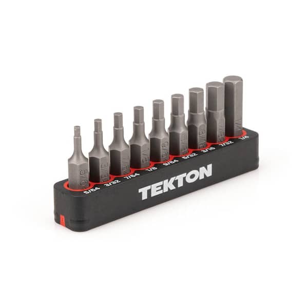 TEKTON 1/4 in. Hex Bit Set with Rail (5/64 in. to 1/4 in.)