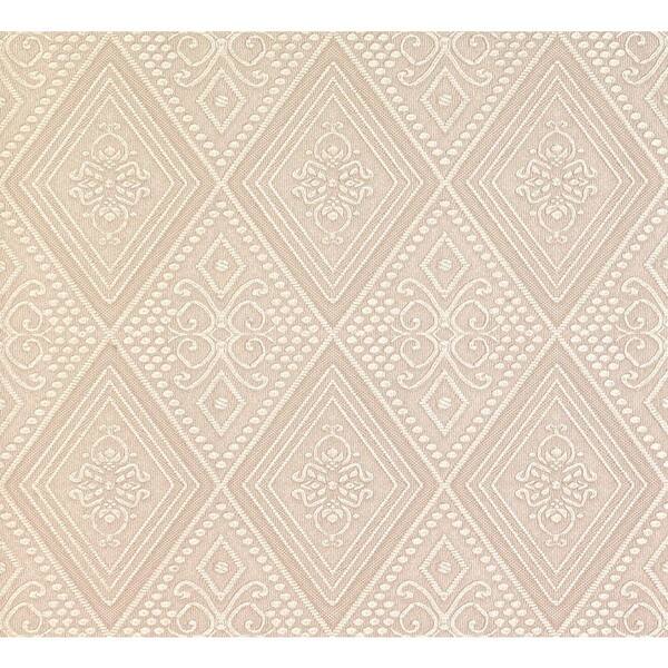 Spazio Nicolo Taupe Ornate Diamond Wallpaper