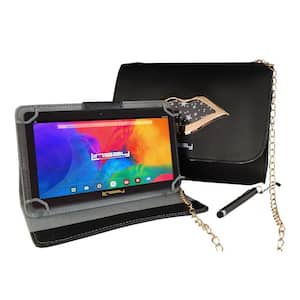 7 in. 64GB Android 13 Tablet Bundle with Black Protective PU leather Case, Fashion Kiss Handbag and Pen stylus