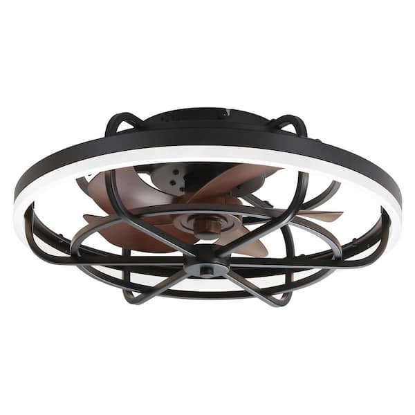 Francis 20 in. Indoor Black Flush Mounted Ceiling Fan with RGB Light and Remote Included