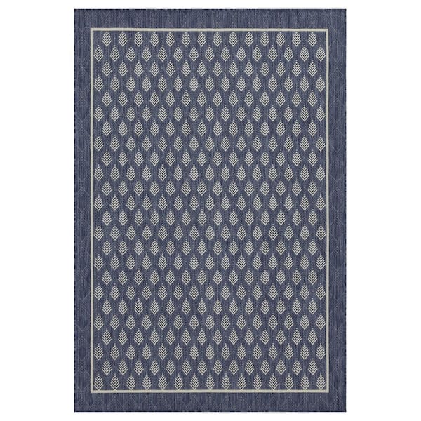 COOLSHARK 5 ft. x 7 ft. Waterproof Outdoor Patio Rug Indoor Large Area Rugs, Jute/Black