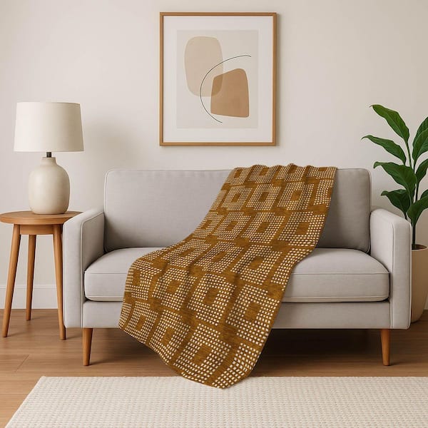 Premium Machine Washable ASB890 Terracotta 50 in. x 70 in. Sherpa Throw Blanket