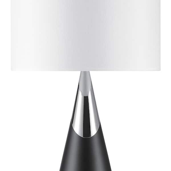 Novogratz X Globe Electric Lexell 25 In, Chrome Table Lamp With Black Shade