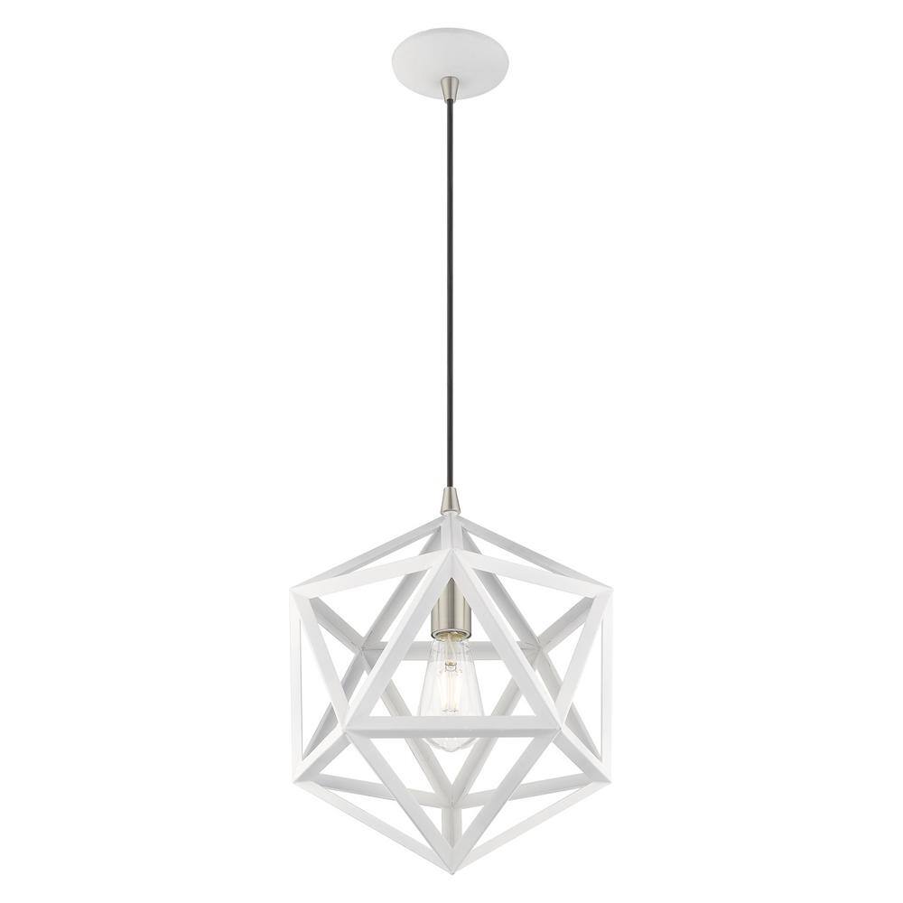 White Geometric Metal Mini Pendant Light