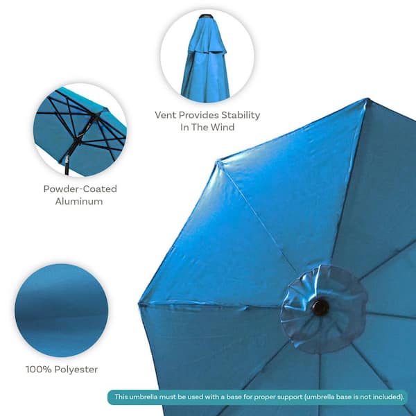 9 aluminum market tilt patio umbrella turquoise sunnydaze decor Sunnydaze 9 ft. Aluminum Market Tilt Patio Umbrella in Turquoise ECG-175