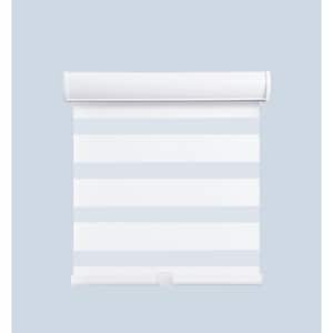 Pre-Cut White Cordless Light Filtering Layered Roller Shade 23 in. W x 72 in. L