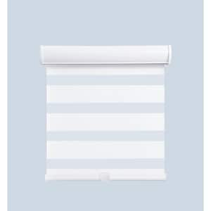 Pre-Cut White Cordless Light Filtering Layered Roller Shade 24 in. W x 72 in. L