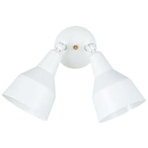 2-Light White Outdoor Piedmont Swivel Flood Light with Adjustable Heads
