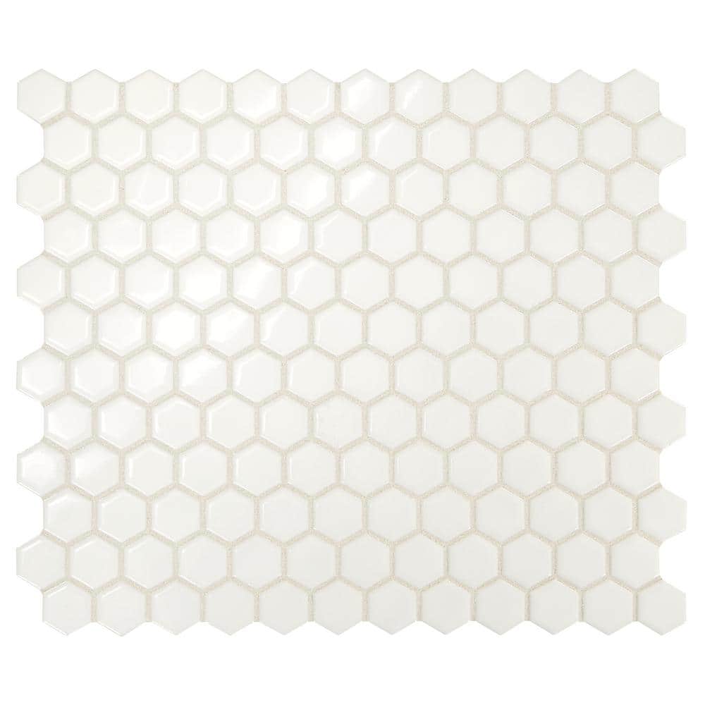Daltile Premier Accents Powder White Hexagon 10 In X 12 In X 4