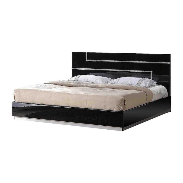 Best Master Furniture Barcelona Black Queen Platform Contemporary Bed