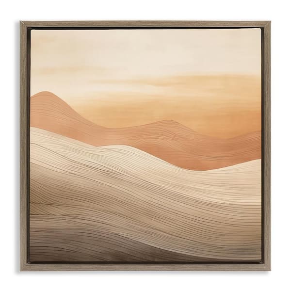 Stupell Industries Ombre Desert Dunes by Irena Orlov Brown Floater Frame Nature Graphic Art Print 18 in. x 18 in.