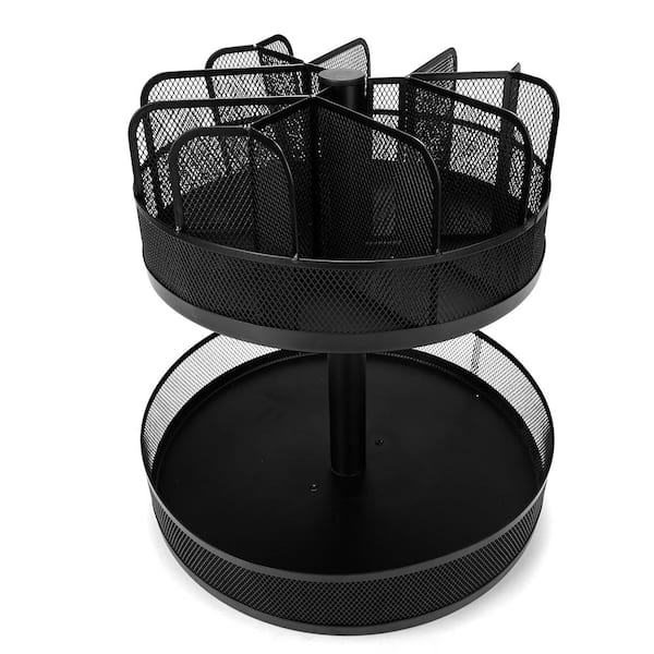 Mind Reader Anchor Collection, 2-Tier Lazy Susan Storage, Countertop  Organizer, 14.25L x 14.25W x 14H, Black SNACKCAR-WHT - The Home Depot
