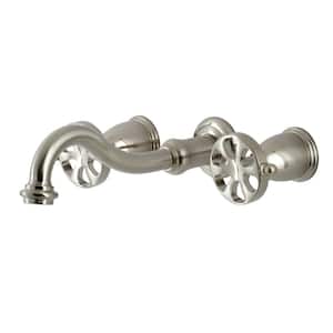 Belknap 2-Handle Wall Mount Bathroom Faucet in Brushed Nickel
