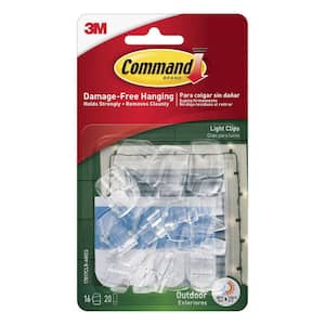 Clear Outdoor Light Clips (16 Clips, 20 Command Strips)