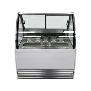 36 in. W 7 cu. ft. Manual Defrost Chest Freezer Ice Cream Gelato Dipping Cabinet with 7-Pan in White