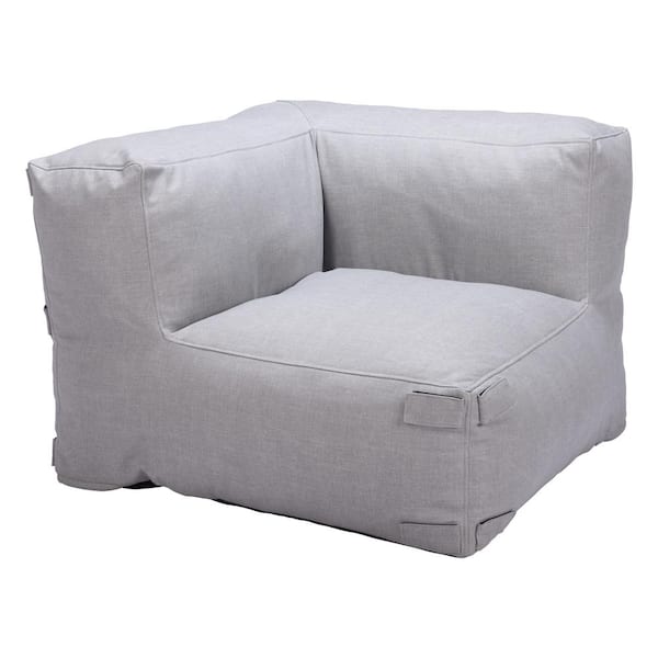 ZUO Luanda Gray Composite Outdoor Fabric Sectional Middle Chair with Cushions