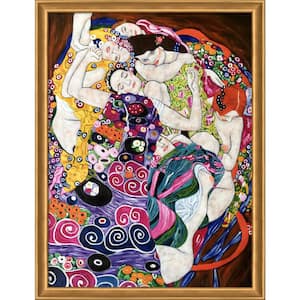 The Virgin by Gustav Klimt Muted Gold Glow Framed People Oil Painting Art Print 34 in. x 44 in.