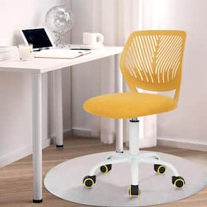 Carnation Mesh Ergonomic Swivel Task Chair in Lime Yellow with Adjustable Height and Breathable Back Support for Teens