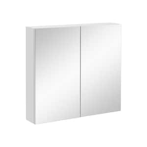 23.6 in. W x 21.6 in. H Rectangular Surface Mount White Medicine Cabinet with Mirror