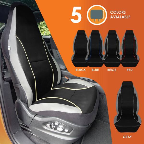 FH Group Car Seat Covers Premium Modernistic Full Set Orange Automotive  Seat Covers, Airbag and Split Rear Car Seat Cover Universal Fit Interior