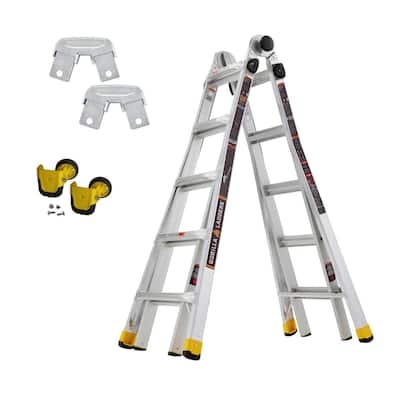 Size : 26 ft Wheels and Bottom Rung Telescopic Ladder 26 Ft Ladder 18 Step Ladders Telescoping 440 Pounds Capacity Stabilizer Aluminum Telescoping Ladder with Detachable Hook