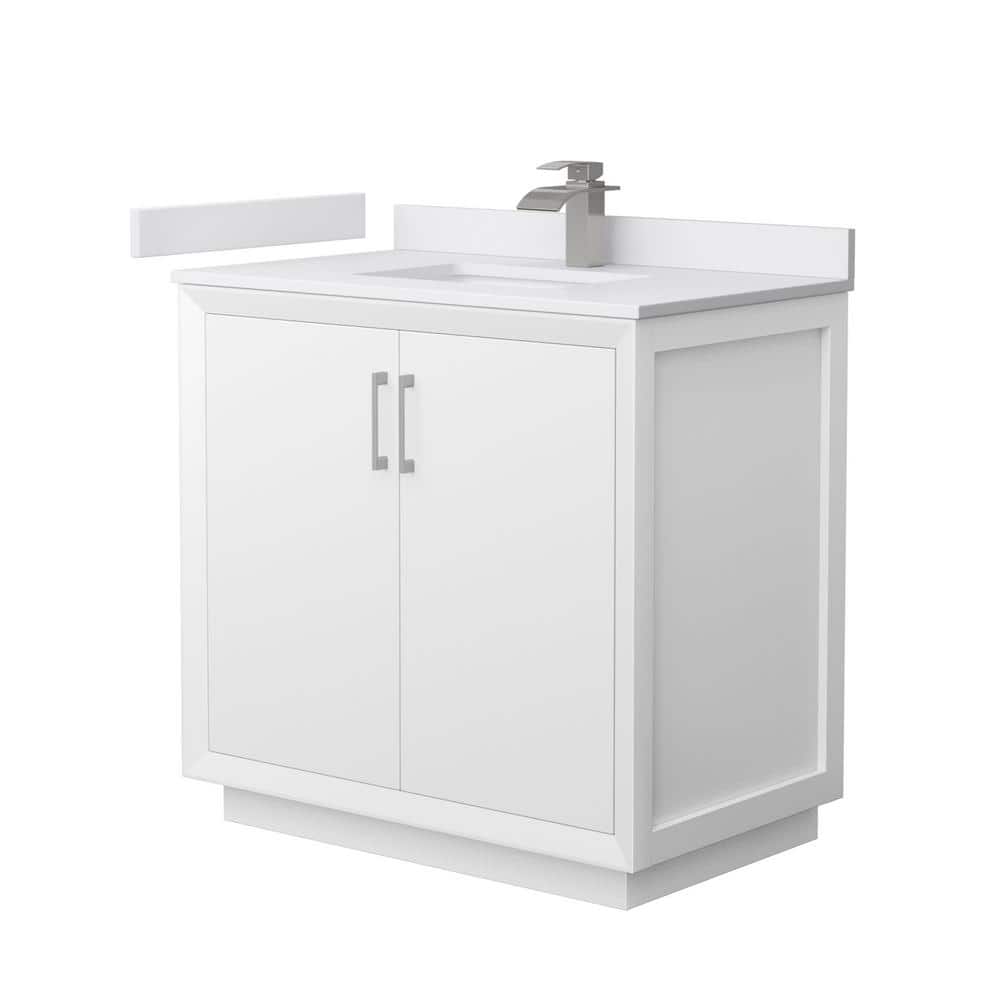 Strada 36 in. W x 22 in. D x 35 in. H Single Bath Vanity in White with White Cultured Marble Top price history on PriceWatchPro