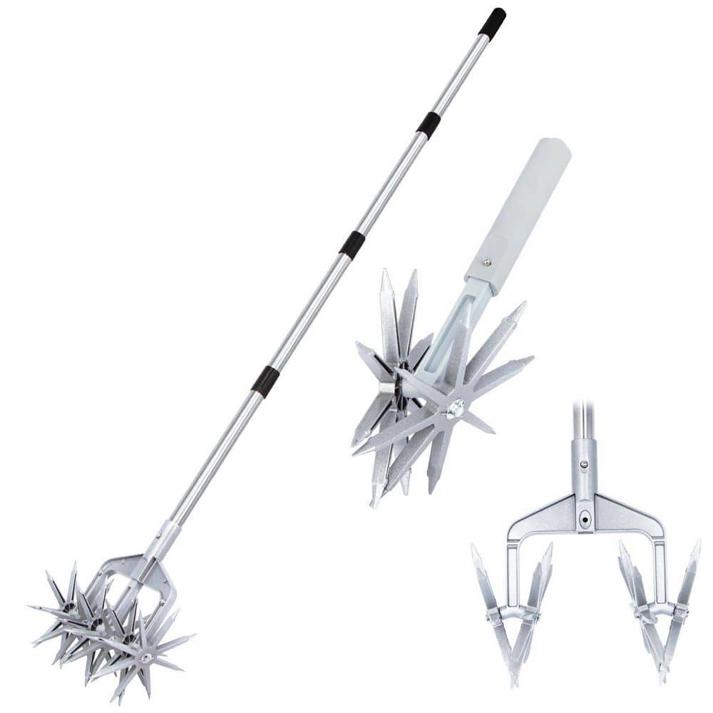 58 in. 6-Tine Stainless Steel Handle Hand Cultivator with Adjustable Length, Removable Rotary Tiller Head price history on PriceWatchPro