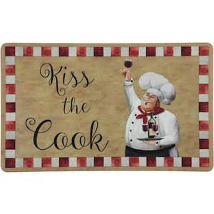 18 in. x 30 in. Kiss The Cook Kitchen Cushion Floor Mat