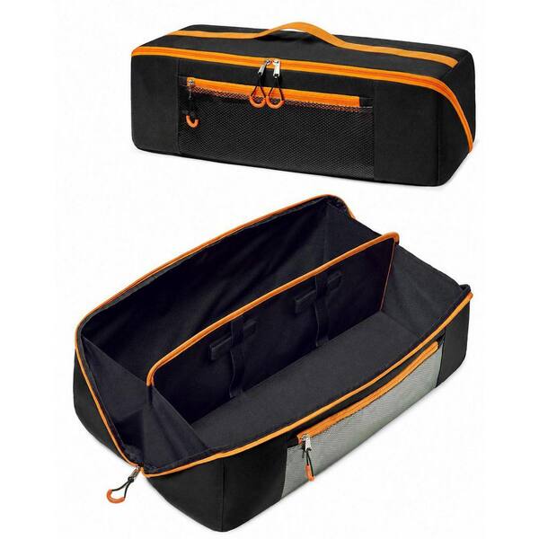 22 in. 600D Polyester Grill Tool Storage Bag Heavy Duty Water Resistant Tear Resistant Dual Compartments Easy Access