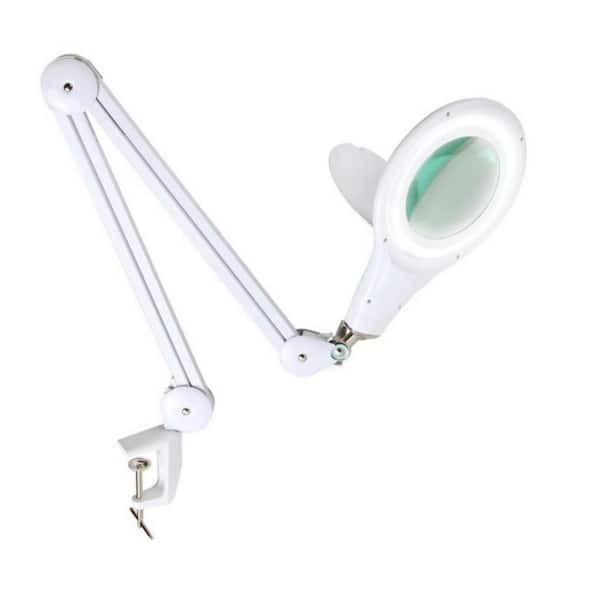 LED Magnifying Lamp with Dimmer and Adjustable Bench Clamp - 2.25x