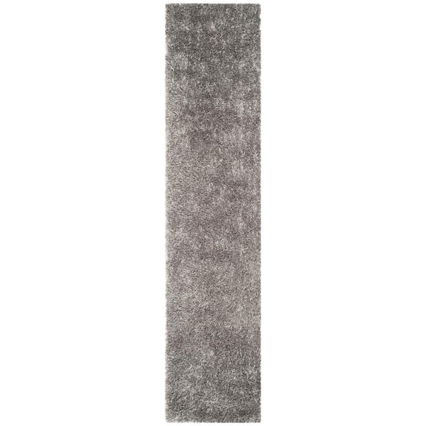 SAFAVIEH New Orleans Shag Gray 2 ft. x 8 ft. Solid Runner Rug