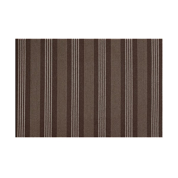 Nautica Brown Stripe 24 in. x 36 in. PVC Door Mat