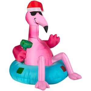5 ft Pre-Lit LED Tubing Flamingo Christmas Inflatable