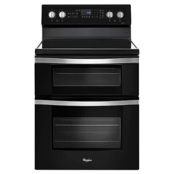 Whirlpool 6.7 cu. ft. Double Oven Electric Range with True Convection in Black Ice
