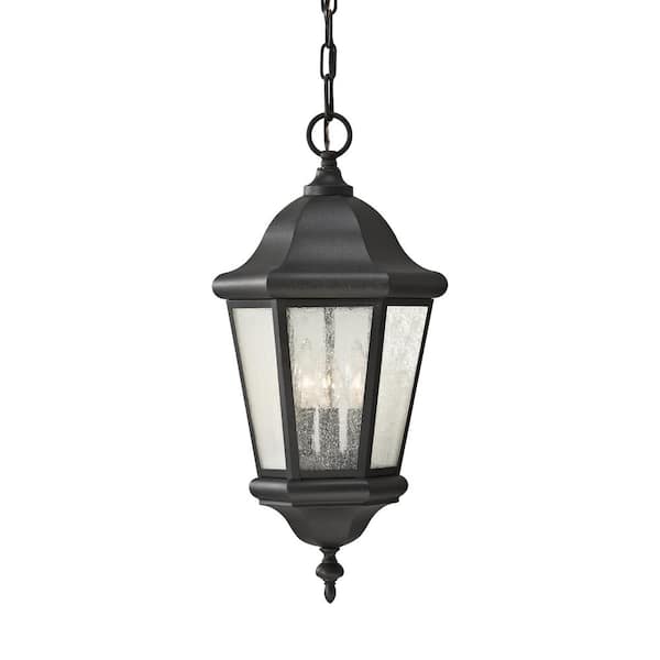 Generation Lighting Martinsville 3-light Black Outdoor Pendant Light 