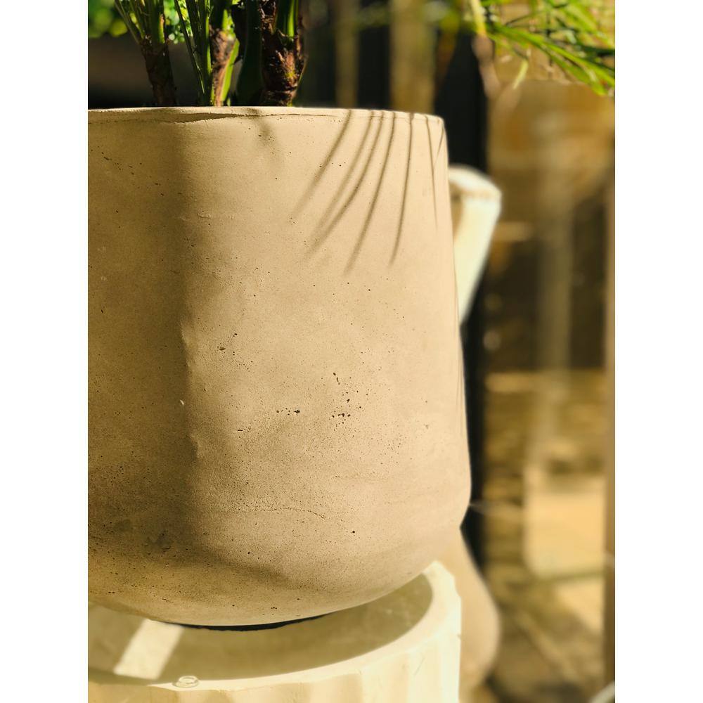 Set of 3 Gray Lightweight Concrete Footed Tulip Planters