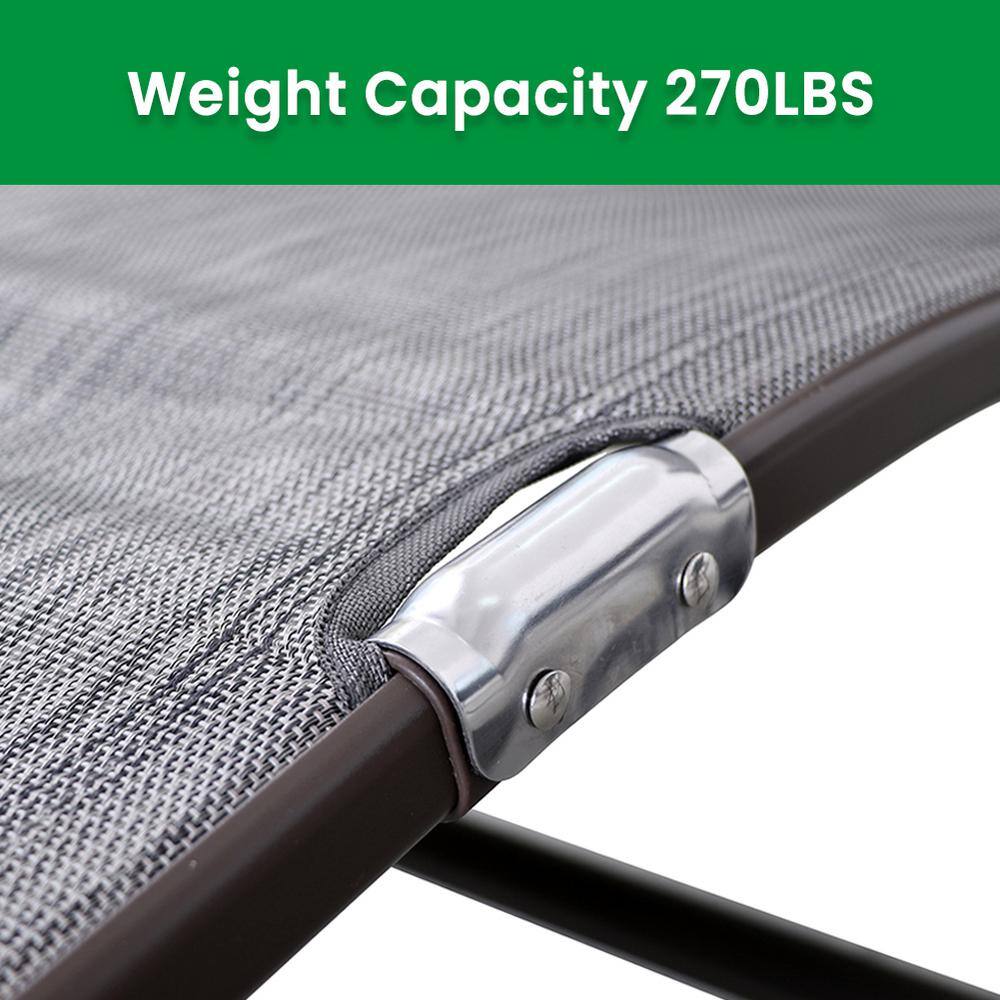 Black and Gray Adjustable Aluminum Outdoor Chaise Lounge
