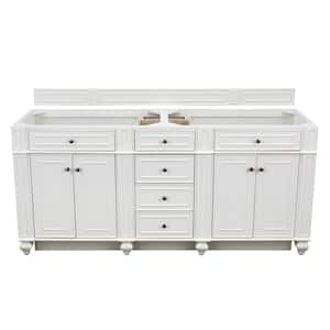 Bristol 72 in. W x 22.50 in. D x 32.8 in. H Double Bath Vanity Without Top in Bright White